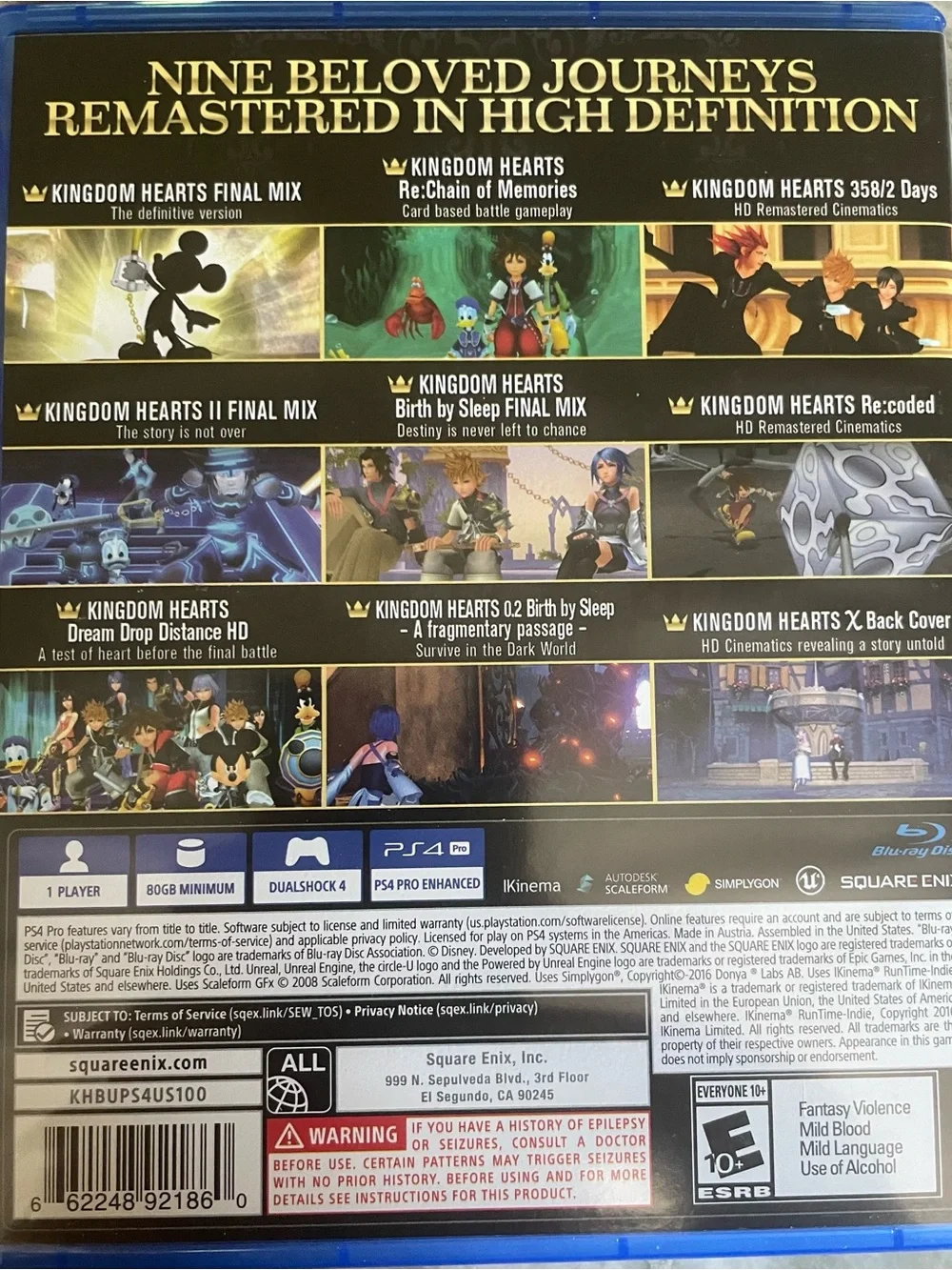 Kingdom Hearts All-In-One Package PS4 Complete with Slipcover